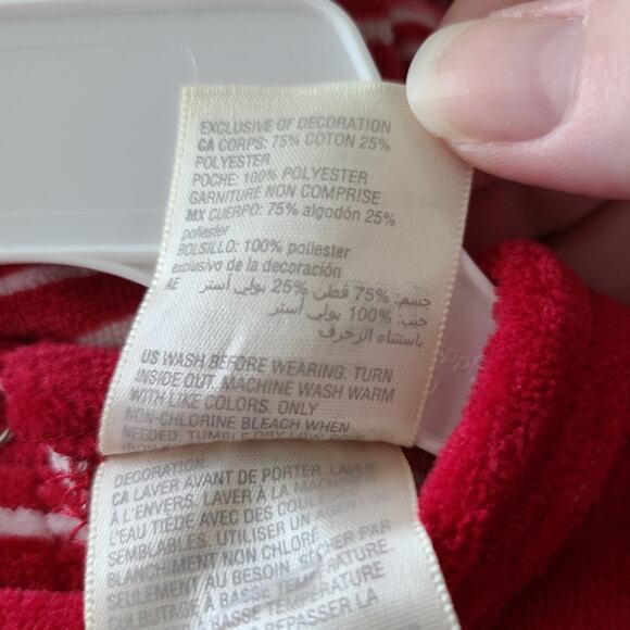 First impressions cherry red stripe bear footie pjs + hat Size 0-3 months - Picture 7 of 8